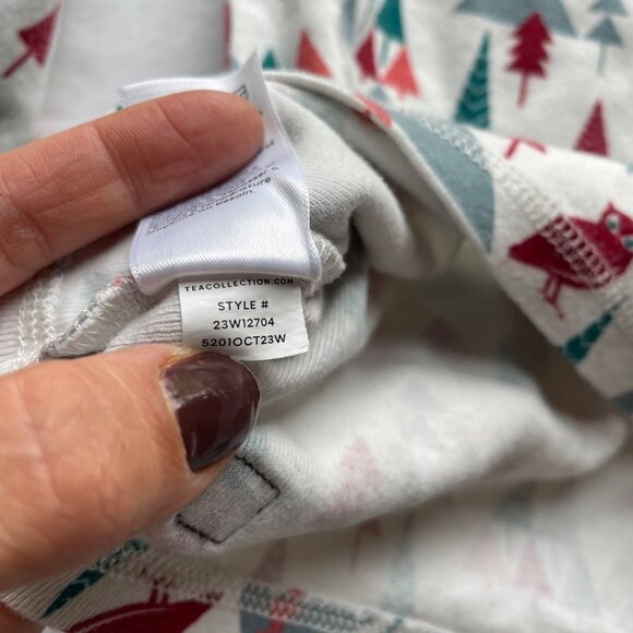 Tea Collection Kids Winter Woodland Pajama Set Size 8 - Picture 6 of 11